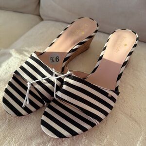 Kate Spade Women's Black and White Wedge Sandals